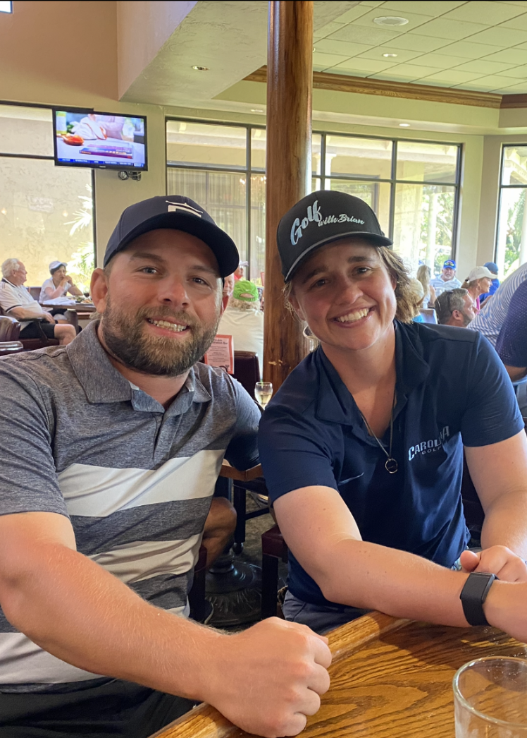 Brian and Allie White after a training session on the golf course