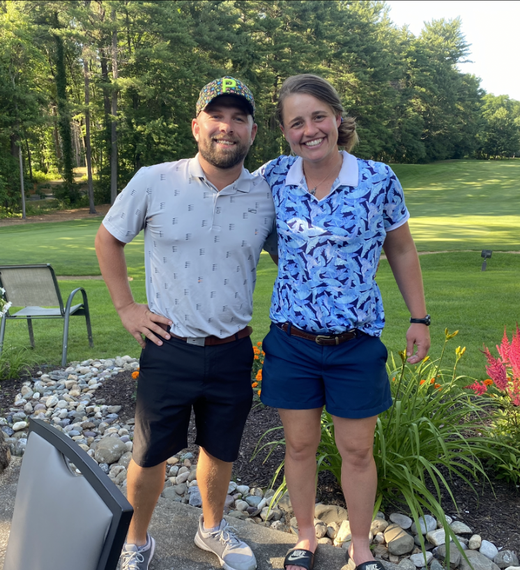 Brian and Allie White after a range session to add distance with her driver