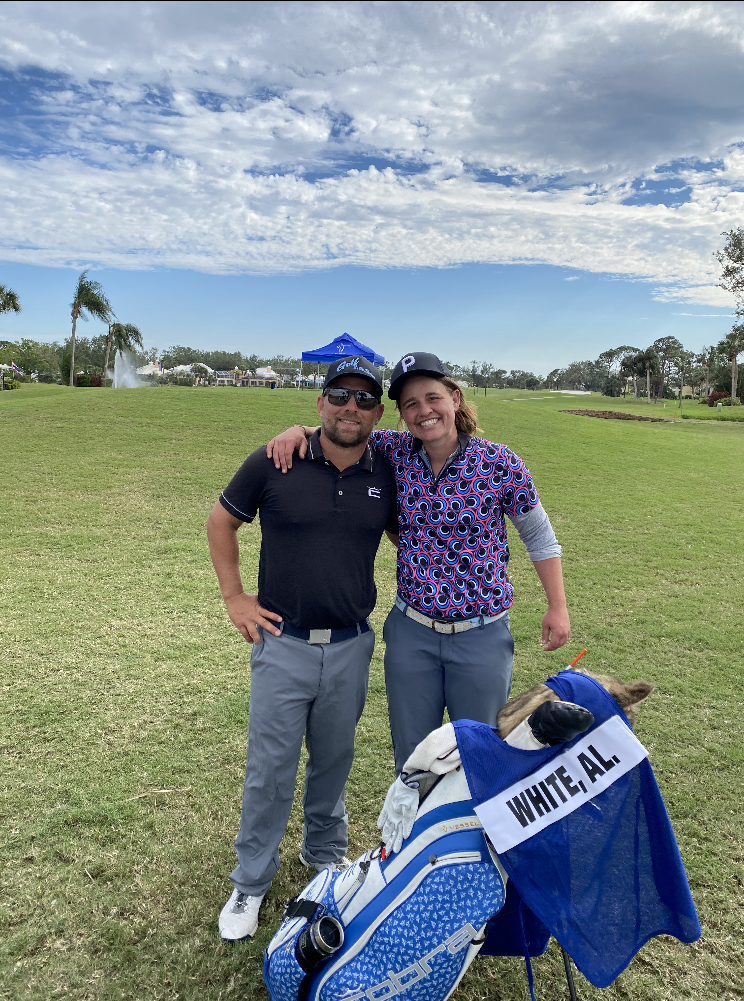 Brian and Allie White after a golf tournament